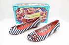 Poetic License anchors aweigh marine womens size 8.5 stripped low wedge shoe
