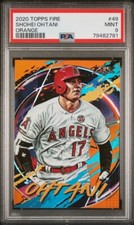 2020 TOPPS FIRE SHOHEI OHTANI ORANGE /299 ANGELS PSA 9 MINT