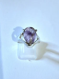 Silver Plated Amethyst Stone Ring Size N (#171) - Picture 1 of 3