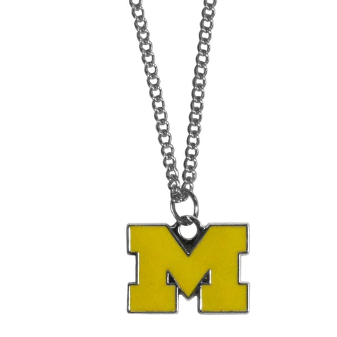 Michigan Wolverines 22" Chain Necklace Metal Logo NCAA Licensed Jewelry SM Cover