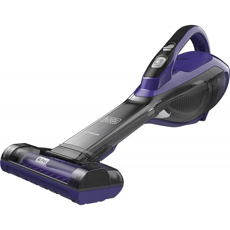 BLACK+DECKER PET Dustbuster Handstaubsauger - Grau/Lila (mit Ladestation & Wandhalterung) ( DVA325JP07-QW)