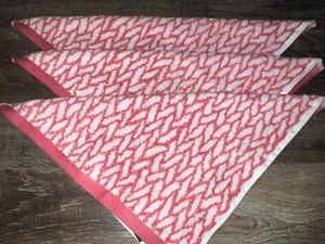 Lauren Ralph Lauren ~ Washcloth Towels Cotton Pink White Sanders ~ 3-Piece - Picture 1 of 4