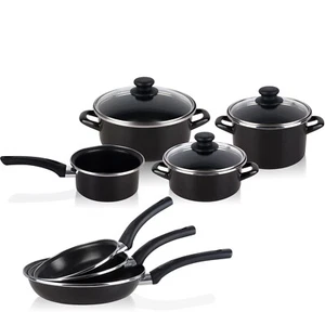 Batteria da Cucina Induzione Set Pentole 7 Pezzi e 3 Padelle, Coperchi in Vetro - Foto 1 di 9