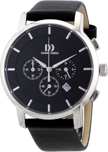 Danish Design Luxury Gents Black Leather Watch Chronograph 3314326 B0049MO13C - Picture 1 of 13
