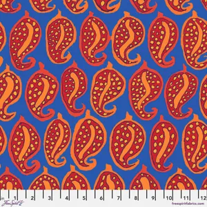 NEW! KAFFE FASSETT BRANDON MABLY PASHA PAISLEY BM96 BLUE FLORAL FABRIC HALF YARD - Picture 1 of 1