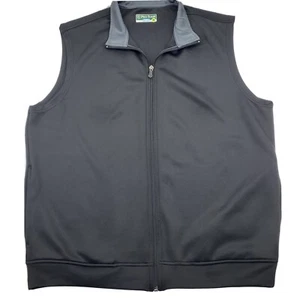 Golf Pro Tour Cool Play Mens Size M Black Sleeveless Full Zip Vest With Pockets - Picture 1 of 6