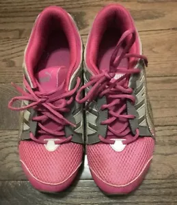 Zapatillas para correr tenis Puma rosa/gris metálico/plateado talla 6,0M para mujer Excelente condición - Imagen 1 de 11