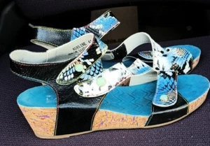 L’artiste Spring Step Adeline Floral Leather Sandals Size 41 US 9.5/10 - Picture 1 of 11