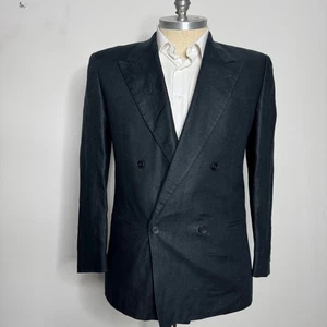 Giacca blazer doppiopetto uomo Alfani lino nero 42R - Foto 1 di 9