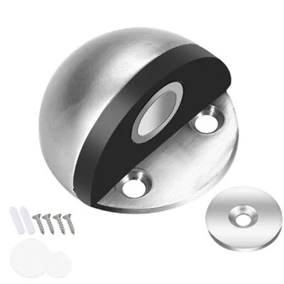 Tapón de puerta magnético anticolisión anticolisión plateado de acero inoxidable de 1 pieza Foto 1 de 4