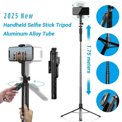Wireless Bluetooth Selfie Stick Tripod – 1.75M Foldable Phone Stand with Remote - Image 1 of 4