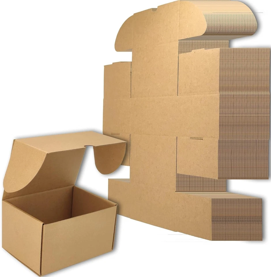 Lot of 50 Brown Corrugated Cardboard Boxes for Shipping Packaging (7" x 5" x 4") - Image 1 of 4