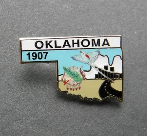 OKLAHOMA STATE 1907 MAP LAPEL PIN BADGE 1 INCH - Picture 1 of 2