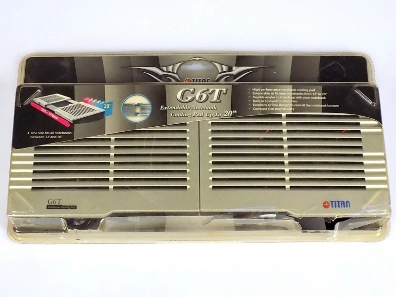 Titan TTC-G6TZ Kühlpad 12-17 Zoll Laptop Notebook Kühler mit 4 Lüftern, Grau - Bild 1 von 1
