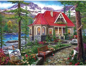 – Large 500 Piece Jigsaw Puzzle for Adults – ‘Countryside House’ Jigsaw Puzzle b - Picture 1 of 12