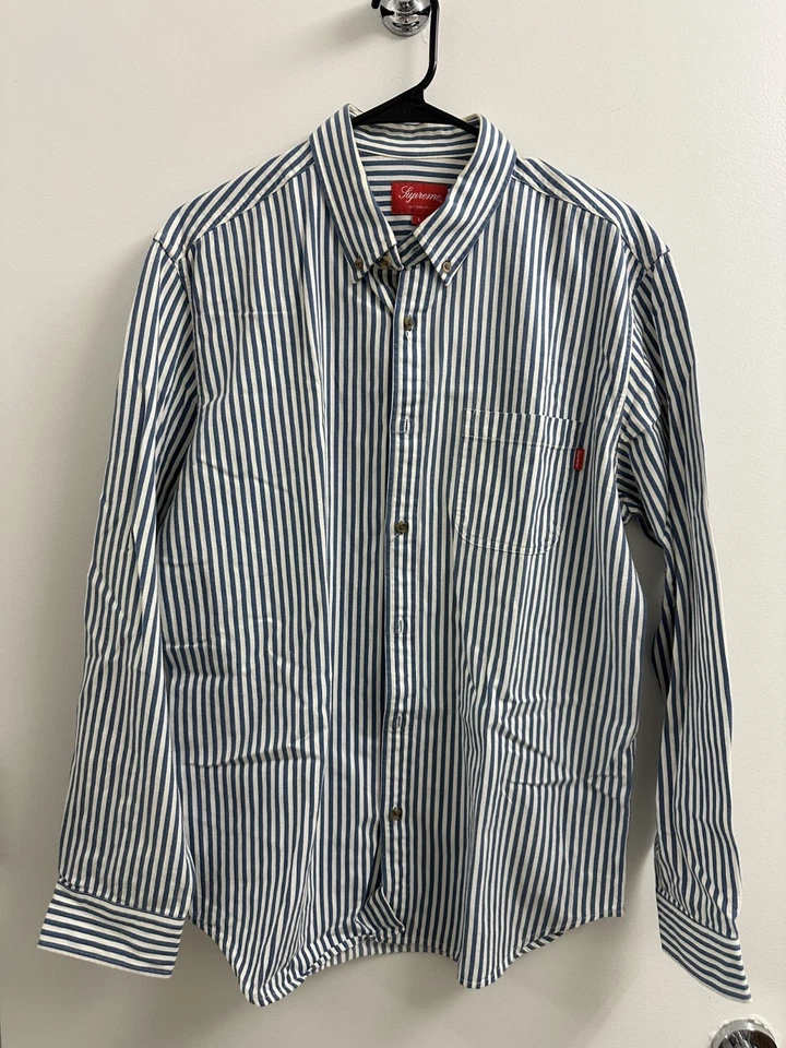 Винтажный Supreme в полоску на пуговицах размер L - Изображение 1 из 4