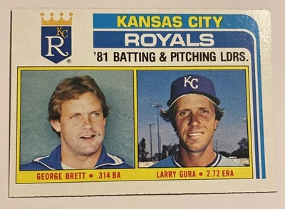 1982 Topps - Team Checklist George Brett, Larry Gura #96 Kansas City Royals - Image 1 of 2