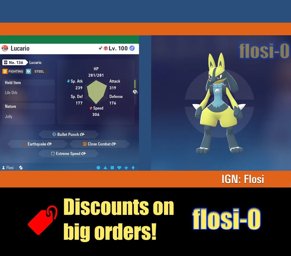6IV Shiny Lucario Pokemon Leggende ZA (Legends Z-A) - Immagine 1 di 1