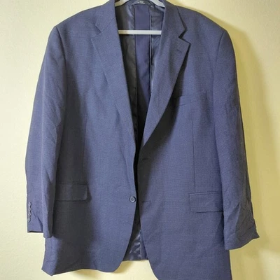 Blazer Haggar Para Hombres Talla 50L Tweed Lana Traje Chaqueta Deportiva Azul 611017 Foto 1 de 4