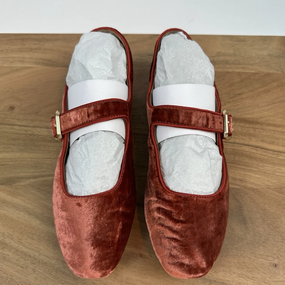 Nuevos Zapatos Mary Jane Big Kids Sam Edelman Michaela Canyon Naranja Terciopelo Talla 3 Y Foto 1 de 4