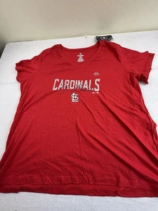 St. Louis Cardinals | Majestic | Navy Blue | Women's V-Neck T-Shirt | 2XL - Picture 1 of 5