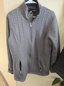 Spyder Core Womens XL Jacket Sweater Knit Gray Full Zip Pockets Embroidered Logo - Picture 1 of 10