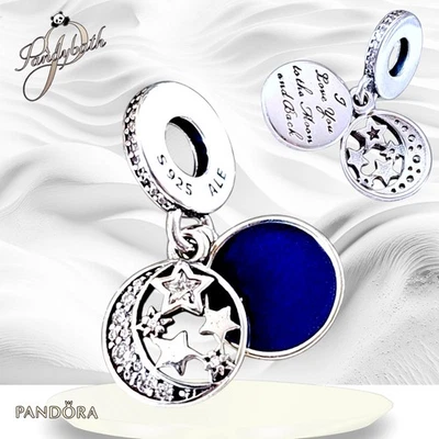 PANDORA Celestial Night Stars Blue Sparkling Silver Charm US SELLER - Image 1 of 4