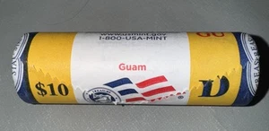 2009 D Guam Quarter Roll US Territories US Mint Yellow Wrap Sealed H/T Gem BU - Picture 1 of 1