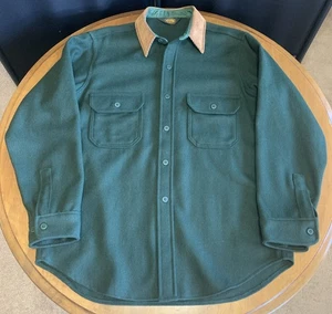Vintage WOOLRICH grün Wolle Cord Kragen Feldhemd Herren XL Shacket - Bild 1 von 11