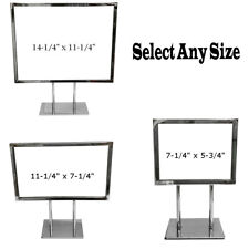 Counter Cardframe Display Clothes Rack Fixture Sign Holder Chrome Plated Steel