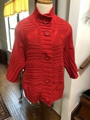 Suéter Michael Kors Damas Botón a Presión XS/XP Rojo Brillante Foto 1 de 3