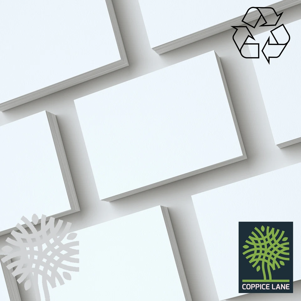 COPPICE LANE A6 Recycled Premium White Postcards 190gsm - Blank Card - No Print - FSC Cert