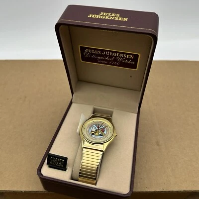 Antigo Relógio de Quartzo Jules Jurgensen Departamento de Exército dos EUA 7531 Masculino Tom Dourado *NOVO LIDO - Imagem 1 de 4