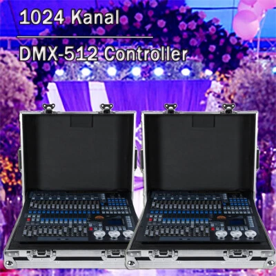 1024 Kanäle DMX512 Konsole Lichtmischpult Dimmer Disco Party Show mit Flightcase - Bild 1 von 4