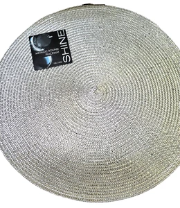 Shine Silver Metallic Round Placemat 15" Round - Picture 1 of 1