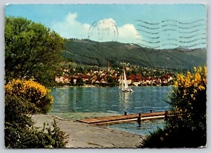 Postal - Europa Suiza Helvetia Zugerberg Montaña Lago Tren velero 15 - Imagen 1 de 2