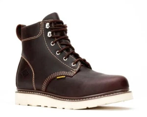 New Men's Burgundy 6" Round Toe Leather WP Work Boots BA 632 Size 5-13 (D, M) - Picture 1 of 5