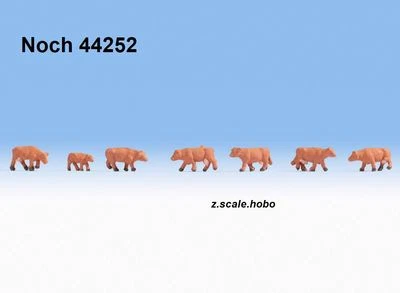 Noch 44252 Z Scale Figures Animals Cows Calf Cattle Solid BROWN *NEW $0 SHIP - Image 1 of 3