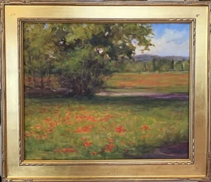 Französische Landschaft Impressionist Landschaft Ölgemälde Aycock 20x24 gerahmt - Bild 1 von 10