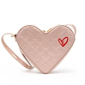 Authentic Louis Vuitton SAC Coeur Pink Monogram Leather Shoulder Bag 1447-121924 - Picture 1 of 9