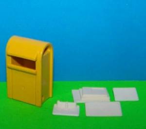 Playmobil yellow Mailbox and Mail Letters Replacement Part Post Office accessory - Picture 1 of 6
