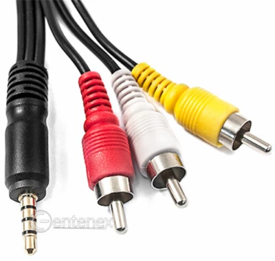 Cable mini enchufe AV de 5 pies a 3 RCA para Canon STV250N Powershot SX150 IS DC220 NUEVO Foto 1 de 2