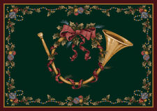 2x4 Milliken French Horn 00350 Garland Christmas Area Rug - Approx 2'8"x3'10"