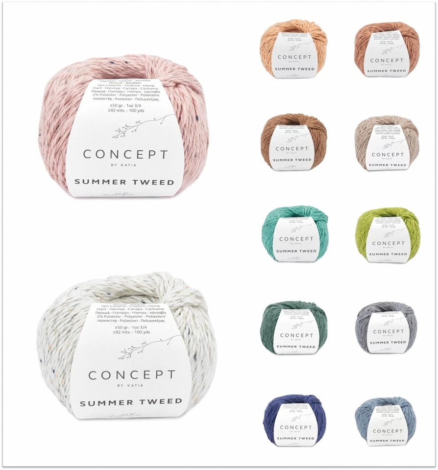 50g Katia Summer Tweed Effekt Sommergarn Wolle Stricken Häkeln GP 119,00€/1kg - Bild 1 von 1