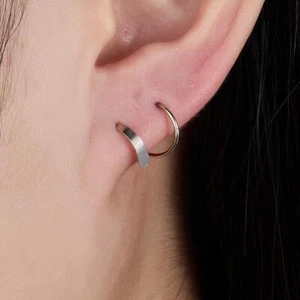 2pcs Spirals Twisting Earrings-Double Hoop Stud Earring Threader Womens Ear - Bild 1 von 12