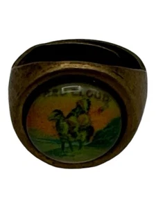 Vintage Red Cloud  Adjustable Copper Tone Filigree Ring - Picture 1 of 2