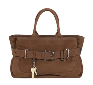 OSOI Tote Brocle Bag Nubuk braun Rindsleder Handtasche | FedEx schneller Versand - Bild 1 von 8