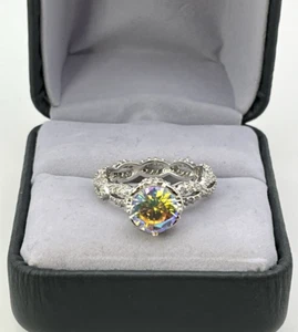 RYZE FIRE SPARKLE White Frost RING massiv Sterling Silber 925 Gr. 7 champagner - Bild 1 von 8