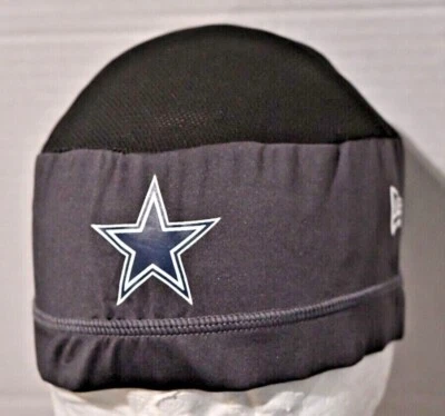 男式 New Era 灰色/黑色达拉斯牛仔队 NFL 训练滑冰帽 S-L 全新无标签 — 第 1/4 张图片