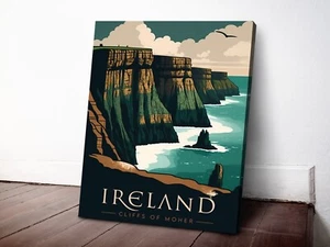 Moher, Ireland 40x50cm Stretched Travel Canvas Wall Art Print - Imagen 1 de 2